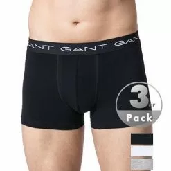 Gant Trunks 3er Pack 900003003/93 Baumwoll-Stretch, Schwarz-weiß-grau, Grau-schwarz-weiß