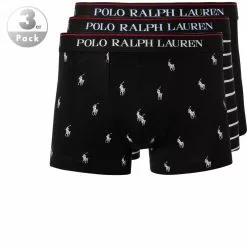 Polo Ralph Lauren Trunks 3er Pack 714830299/009 Baumwoll-Stretch, Schwarz-weiß gemustert, Black-white