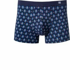 HOM Comfort Boxer Briefs Frioul 402085/P0RA Trunk, Baumwoll-Stretch, Blau-orange gemustert, Marine