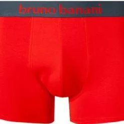 bruno banani Shorts 2er Pack Flow. 2203-1388/4223 Trunks, Baumwoll-Stretch, Rot-grau, Feuerrot-graphitgrau -Wäsche Verkaufsshop 370118 norm2