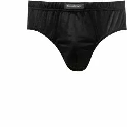 Ermenegildo Zegna Midi Brief N2L61007/001 Slip, Baumwoll-Stretch, Schwarz