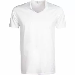 Ermenegildo Zegna Filoscozia V-Shirt N2M80007/100 T-Shirt, Baumwolle, Weiß