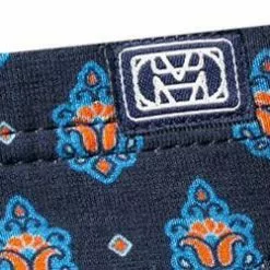 HOM Comfort Micro Briefs Frioul 402084/P0RA Slip, Baumwoll-Stretch, Navy-orange gemustert, Marine -Wäsche Verkaufsshop 371019 norm3