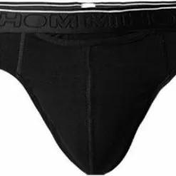HOM Mini Briefs HO1 Dominique 402135/D042 Slips, Baumwoll-Stretch, Schwarz gemustert, Schwarz -Wäsche Verkaufsshop 371020 norm2