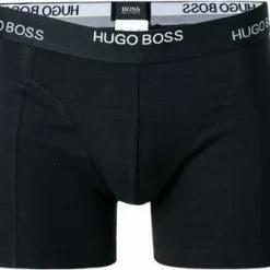 BOSS Boxer Brief 2er Pack 50451031/309 Trunks, Baumwoll-Stretch, Schwarz-dunkelgrün -Wäsche Verkaufsshop 371268 norm2