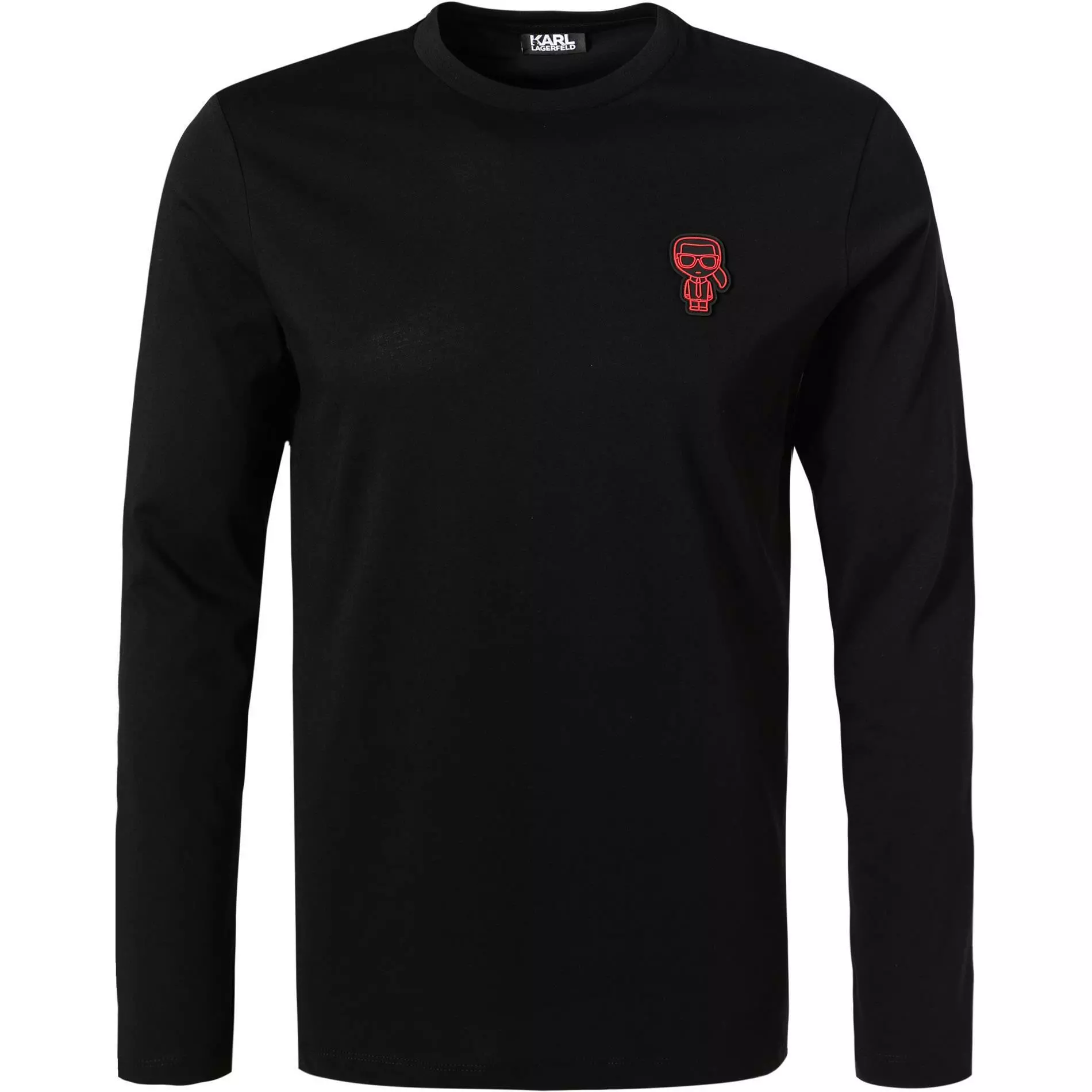 KARL LAGERFELD T-Shirt 755071/0/512224/990 Longsleeve, Baumwolle Logo-Print am Rücken, Schwarz 1 KARL LAGERFELD T-Shirt 755071/0/512224/990 Longsleeve, Baumwolle Logo-Print am Rücken, Schwarz