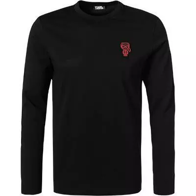 KARL LAGERFELD T-Shirt 755071/0/512224/990 Longsleeve, Baumwolle Logo-Print am Rücken, Schwarz 2 KARL LAGERFELD T-Shirt 755071/0/512224/990 Longsleeve, Baumwolle Logo-Print am Rücken, Schwarz – Bild 2