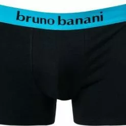 bruno banani Shorts 2er Pack Flow. 2203-1388/4308 Trunks, Baumwoll-Stretch, Türkis-schwarz -Wäsche Verkaufsshop 371881 norm2