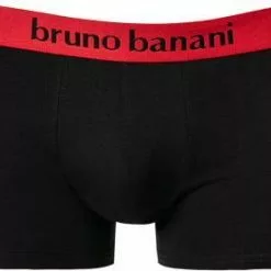 bruno banani Shorts 2er Pack Flow. 2203-1388/4309 Trunks, Baumwoll-Stretch, Rot-schwarz , Rot-schwarz -Wäsche Verkaufsshop 371882 norm2