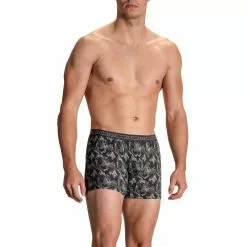 Olaf Benz RED2111 Boxerpants 108865/9888 Trunk, Baumwoll-Stretch, Grau-schwarz gemustert, Grau-schwarz