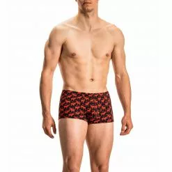 Olaf Benz RED2116 Minipants 108891/9383 Trunk, Baumwoll-Stretch, Rot-schwarz gemustert, Rot-schwarz