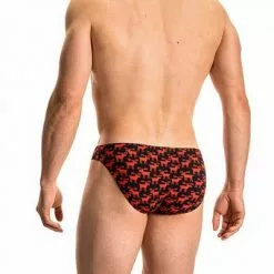 Olaf Benz RED2116 Brazilbrief 108893/9383 Slip, Baumwoll-Stretch, Rot-schwarz gemustert, Rot-schwarz -Wäsche Verkaufsshop 372163 norm2