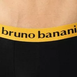 bruno banani Shorts 2er Pack Flow. 2203-1388/4311 Trunks, Baumwoll-Stretch, Gelb-schwarz, Gold-schwarz -Wäsche Verkaufsshop 372395 norm3