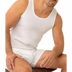 Mey THINK Athletic-Shirt 71100/101 Tanktop, Bio Baumwoll-Stretch, Weiß