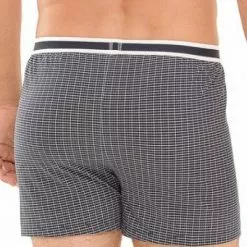 Mey GOTS Nelson Boxer Shorts 37110/668 Boxershorts, Bio Baumwoll-Stretch, Blau-weiß kariert, Blau -Wäsche Verkaufsshop 372602 norm2