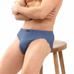 Mey SALO Jazz-Pants 2er Pack 38043/664 Slips in Geschenkbox, Mikrofaser-Stretch, Blau gemuster, Blau