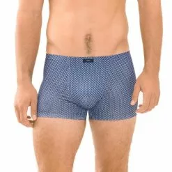 Mey SALO Shorty 2er Pack 37106/664 Trunks in Geschenkbox, Mikrofaser-Stretch, Blau gemustert, Blau