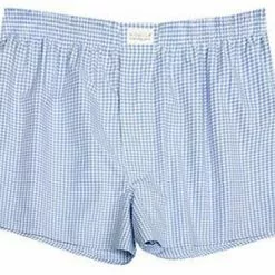 Novila Shorts 8580/55/202 Boxershorts, Baumwolle, Hellblau-weiß kariert, Hellblau kariert