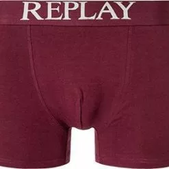 Replay Trunks 2er Pack I101194/N202 Baumwoll-Stretch, Bordeaux-beige gepunktet, Bordeaux-hellgrau -Wäsche Verkaufsshop 372812 norm2