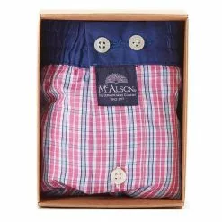 MC ALSON Boxer-Shorts 4405/rosa Boxershorts, Baumwolle, Rosa-blau kariert -Wäsche Verkaufsshop 373070 norm3