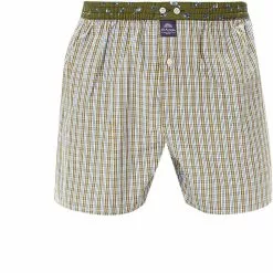 MC ALSON Boxer-Shorts 4407/oliv Boxershorts, Baumwolle, Oliv-hellblau kariert