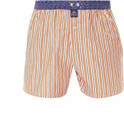 MC ALSON Boxer-Shorts 4418/orange Boxershorts, Baumwolle, Orange-blau gestreift