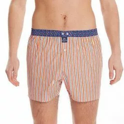 MC ALSON Boxer-Shorts 4418/orange Boxershorts, Baumwolle, Orange-blau gestreift -Wäsche Verkaufsshop 373075 norm2