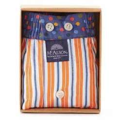 MC ALSON Boxer-Shorts 4418/orange Boxershorts, Baumwolle, Orange-blau gestreift -Wäsche Verkaufsshop 373075 norm3
