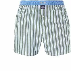 MC ALSON Boxer-Shorts 4422/blau-grün Boxershorts, Baumwolle, Hellblau-oliv gestreift