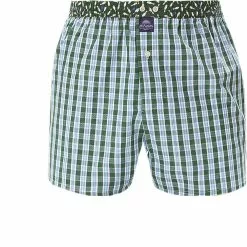 MC ALSON Boxer-Shorts 4423/grün Boxershorts, Baumwolle, Grün-hellblau gemustert