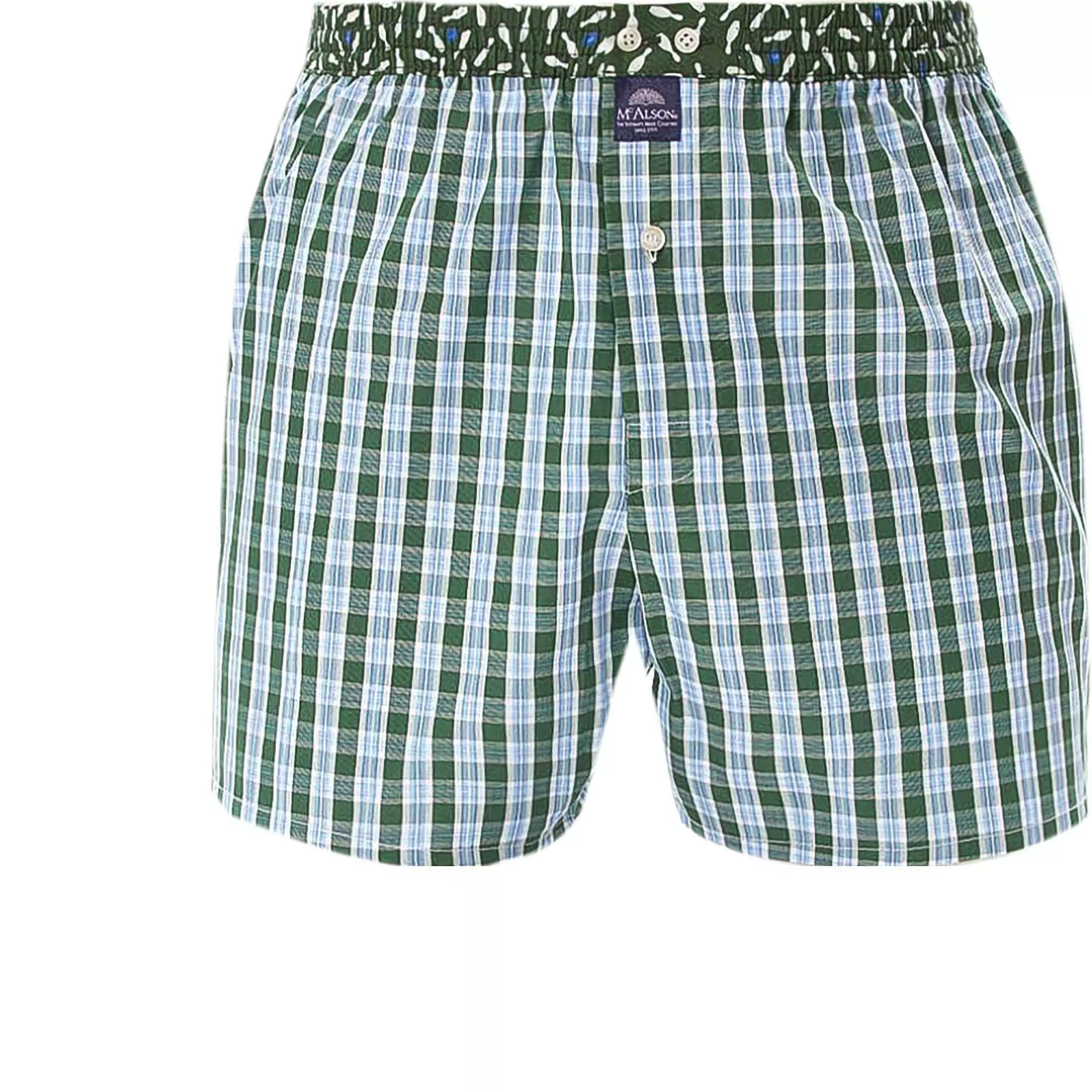 MC ALSON Boxer-Shorts 4423/grün Boxershorts, Baumwolle, Grün-hellblau gemustert 1 MC ALSON Boxer-Shorts 4423/grün Boxershorts, Baumwolle, Grün-hellblau gemustert