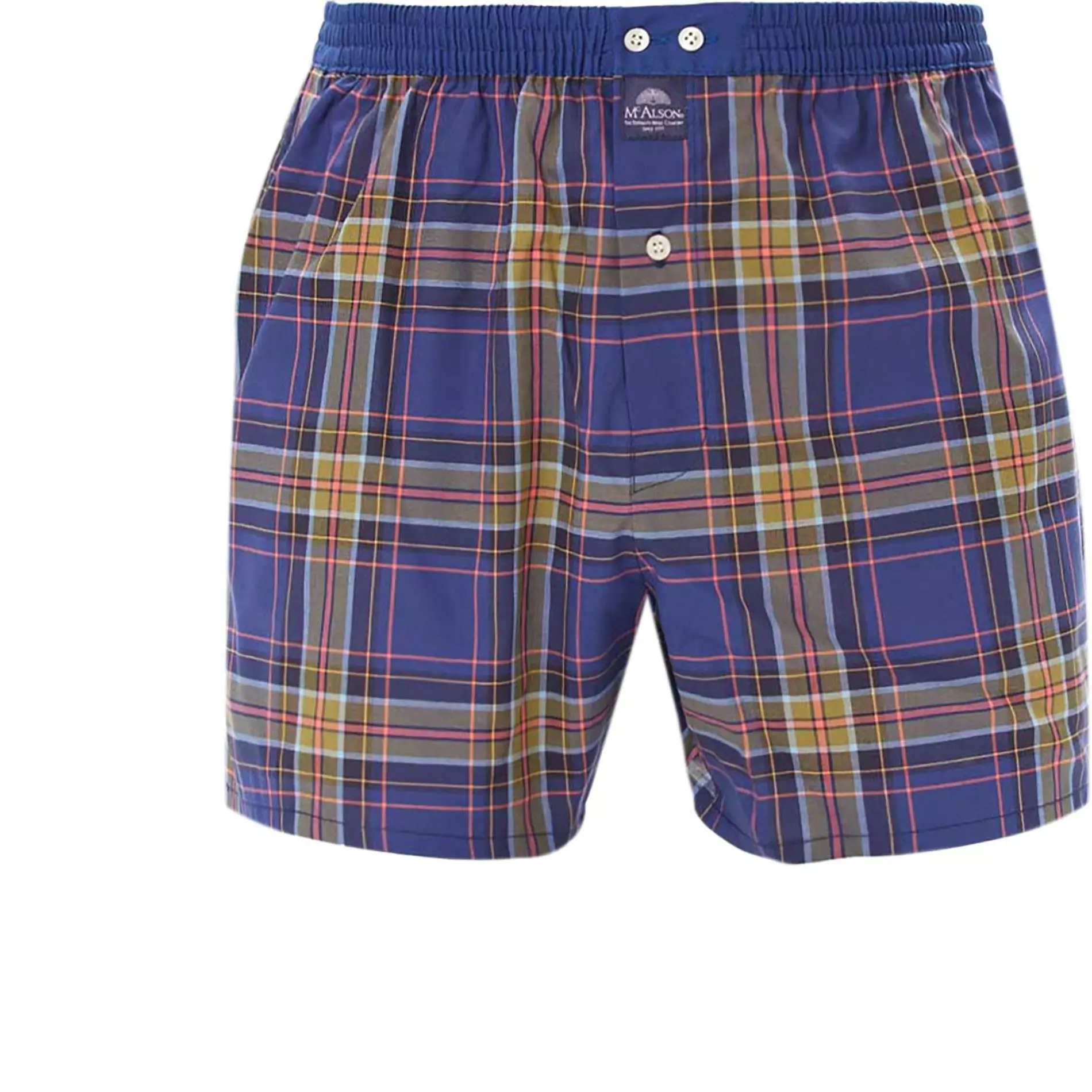 MC ALSON Boxer-Shorts 4433/navy Boxershorts, Baumwolle, Kobalt-ocker kariert 1 MC ALSON Boxer-Shorts 4433/navy Boxershorts, Baumwolle, Kobalt-ocker kariert