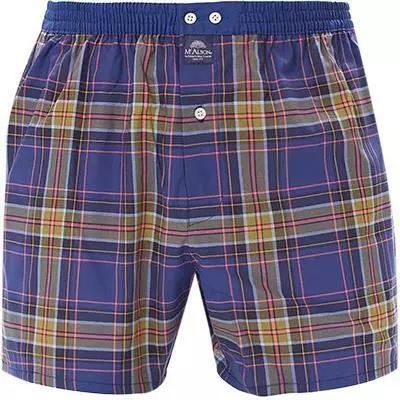 MC ALSON Boxer-Shorts 4433/navy Boxershorts, Baumwolle, Kobalt-ocker kariert 2 MC ALSON Boxer-Shorts 4433/navy Boxershorts, Baumwolle, Kobalt-ocker kariert – Bild 2