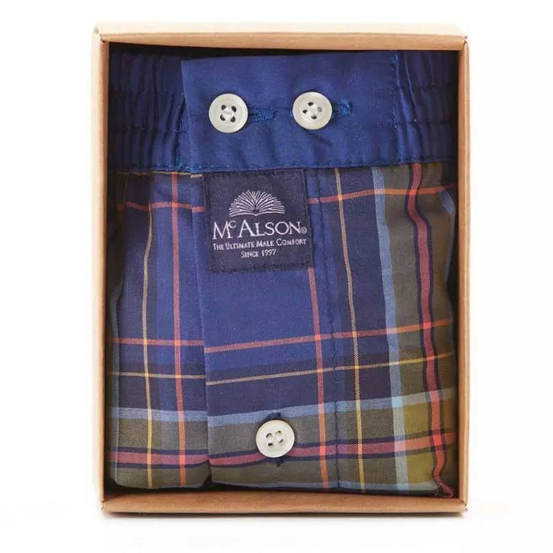 MC ALSON Boxer-Shorts 4433/navy Boxershorts, Baumwolle, Kobalt-ocker kariert 4 MC ALSON Boxer-Shorts 4433/navy Boxershorts, Baumwolle, Kobalt-ocker kariert – Bild 4