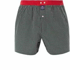 MC ALSON Boxer-Shorts 4435/grün Boxershorts, Baumwolle, Rot-grün gemustert