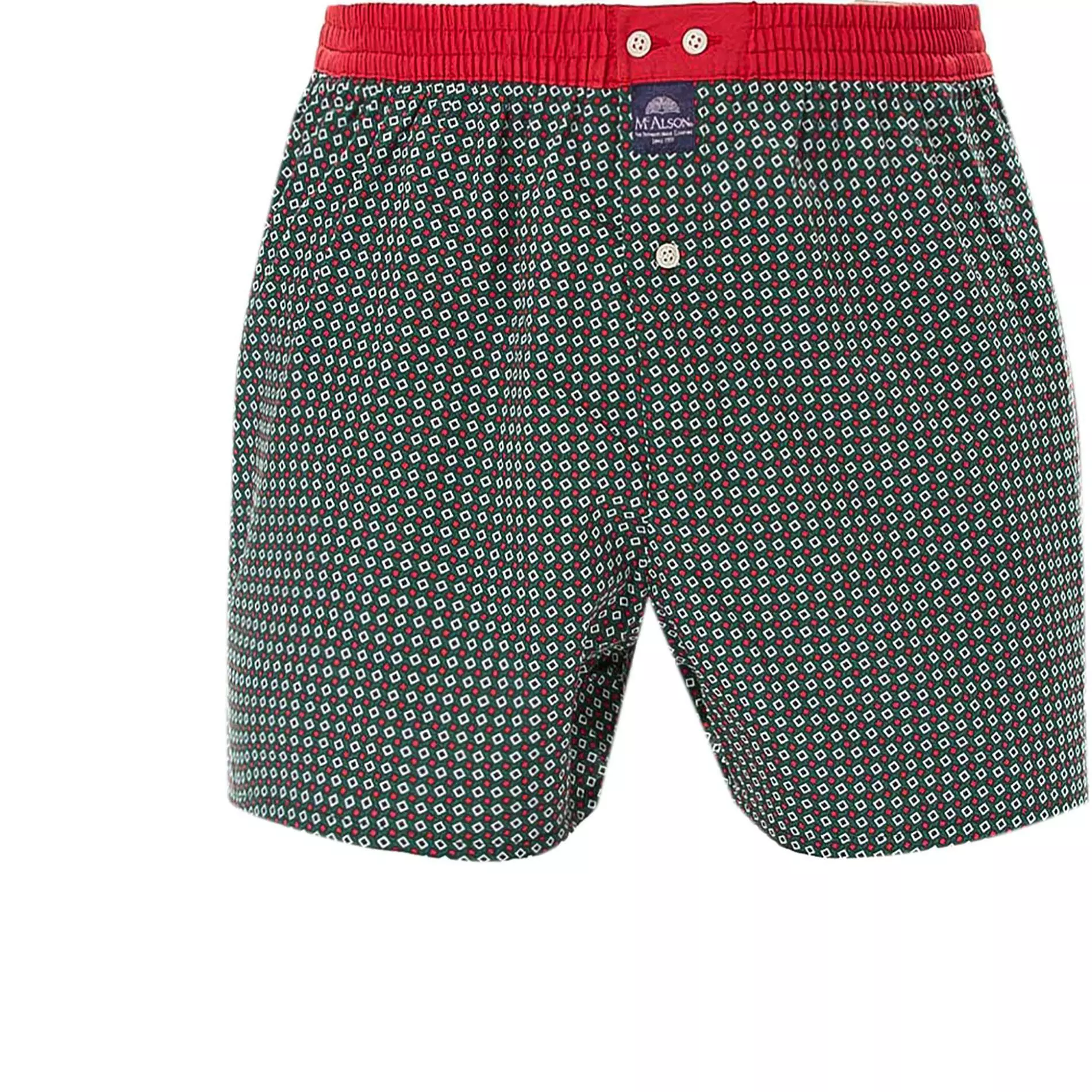 MC ALSON Boxer-Shorts 4435/grün Boxershorts, Baumwolle, Rot-grün gemustert 1 MC ALSON Boxer-Shorts 4435/grün Boxershorts, Baumwolle, Rot-grün gemustert