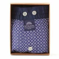 MC ALSON Boxer-Shorts 4437/navy Boxershorts, Baumwolle, Navy-weiß gemustert -Wäsche Verkaufsshop 373084 norm3
