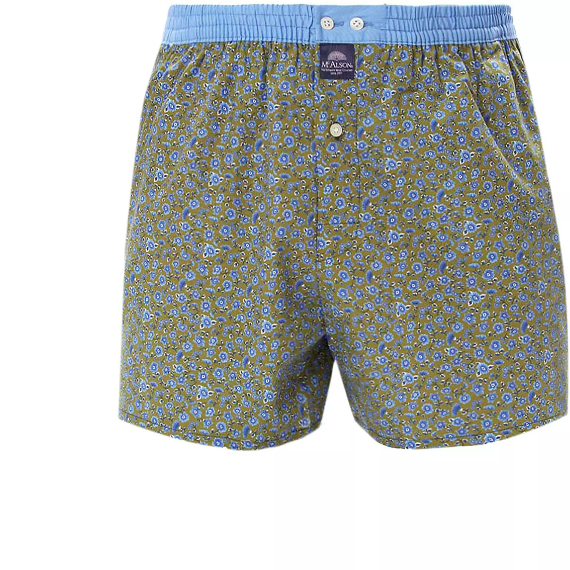 MC ALSON Boxer-Shorts 4442/oliv Boxershorts, Baumwolle, Oliv-hellblau gemustert 1 MC ALSON Boxer-Shorts 4442/oliv Boxershorts, Baumwolle, Oliv-hellblau gemustert