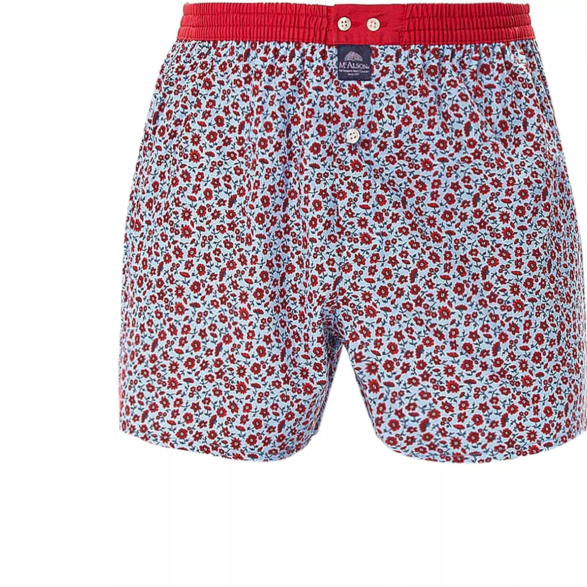 MC ALSON Boxer-Shorts 4443/rot-blau Boxershorts, Baumwolle, Hellblau-rot gemustert 1 MC ALSON Boxer-Shorts 4443/rot-blau Boxershorts, Baumwolle, Hellblau-rot gemustert