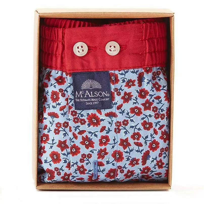 MC ALSON Boxer-Shorts 4443/rot-blau Boxershorts, Baumwolle, Hellblau-rot gemustert 4 MC ALSON Boxer-Shorts 4443/rot-blau Boxershorts, Baumwolle, Hellblau-rot gemustert – Bild 4