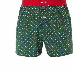 MC ALSON Boxer-Shorts 4449/oliv Boxershorts, Baumwolle, Oliv-rot gemustert