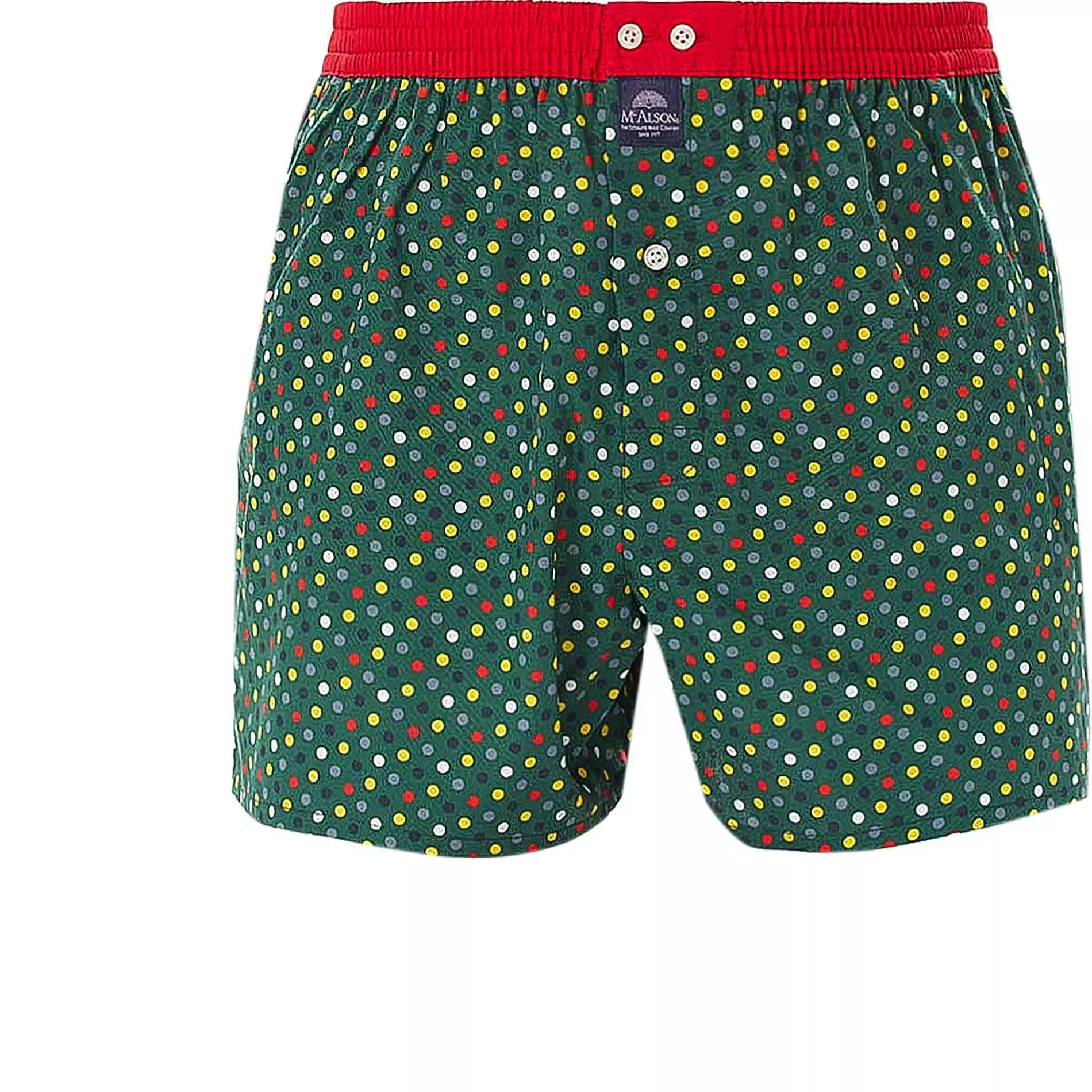 MC ALSON Boxer-Shorts 4449/oliv Boxershorts, Baumwolle, Oliv-rot gemustert 1 MC ALSON Boxer-Shorts 4449/oliv Boxershorts, Baumwolle, Oliv-rot gemustert
