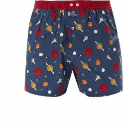 MC ALSON Boxer-Shorts 4458/blau Boxershorts, Baumwolle, Dunkelblau-rot gemustert