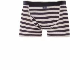MC ALSON Jersey Boxer-Shorts J0202/blau-grau Trunk, Baumwoll-Jersey, Blau-hellgrau gestreift