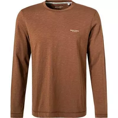 Marc O'Polo Longsleeve 127 2222 52080/762 Bio Baumwolle, Braun meliert, Braun 2 Marc O'Polo Longsleeve 127 2222 52080/762 Bio Baumwolle, Braun meliert, Braun – Bild 2