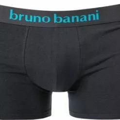 bruno banani Shorts 2er Pack Leaf 2201-2328/4305 Trunks, Baumwoll-Stretch, Blau-graphit gemustert, Seeblau-graphite -Wäsche Verkaufsshop 373481 norm2