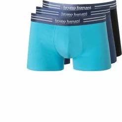 bruno banani Shorts 3er Pack Cotton 2201-2326/4301 Trunks, Baumwoll-Stretch, Blau, Hellbla-navy-graphite
