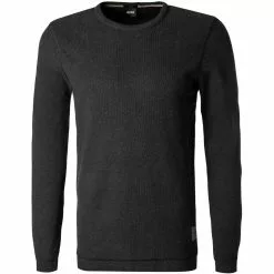 BOSS Longsleeve Tempest 50462773/001 Longleeve, Slim Fit, Baumwolle, Schwarz meliert, Schwarz