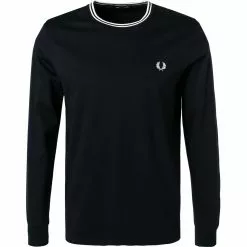 Fred Perry T-Shirt M9602/662 Longsleeve, Baumwolle, Navy, Navy-weiß