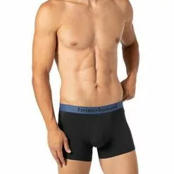 bruno banani Shorts 2er Pack Flow. 2203-1388/4312 Trunks, Baumwoll-Stretch, Blau, Denim-graphit -Wäsche Verkaufsshop 374298 norm2
